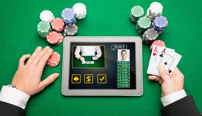 BigStock Online Gambling Table w Tablet